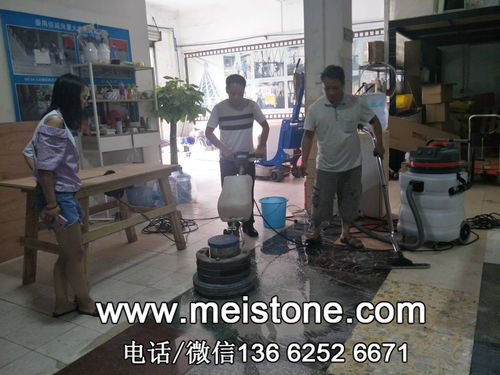 谷先生蒞臨我廠學習石材翻新晶面護理養護技術，共探金沙谷工藝精髓